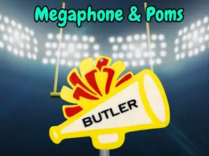 Cheer Bag Tag Keychain - Megaphone and Pom Custom