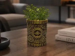 Steampunk Topf „Gearo“ Zahnrad Pflanzgefaess