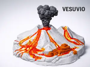 VESUVIO – Diorama Eruzione Vulcanica Multicolor 