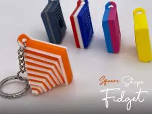 Fidget Shape Toy Square with Keychain