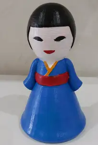Korean Woman in Hanbok Dress Piggy Bank with Lid