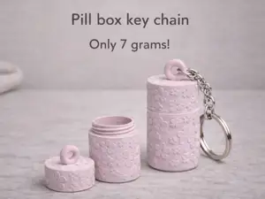 Flower pill box keychain