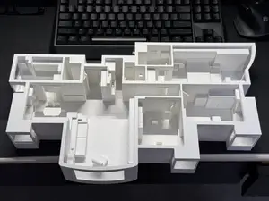 平层公寓室内微缩模型(1:40,含户型和家具家电模型)