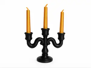 Victorian Candelabra with Candles–3 Arm Deco Set