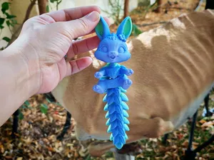 Cute Flexi Rabbit, Articulated Toy and keychain