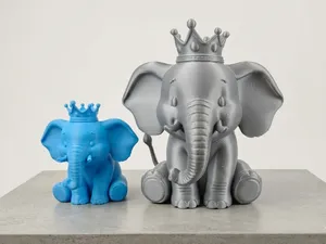 Elefante carino con corona