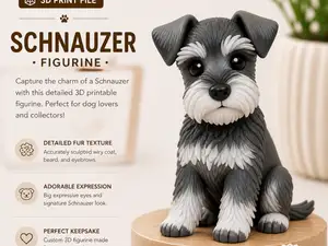 Schnauzer Dog Puppy Figurine toy Cute