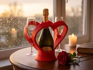 Romantic Celebration: Champagne & Flute Holder