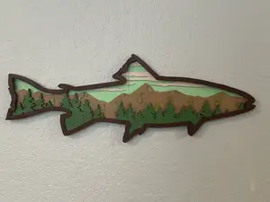 Trout Layered Wall Sculpture