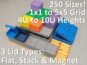 Multi Size Stackable Gridfinity Boxes