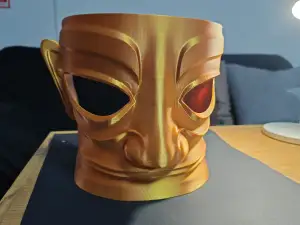 三星堆黄金面具,高模版预留孔位可穿戴