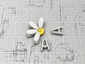 花瓣设计收纳夹-底部预留冰箱贴磁铁孔