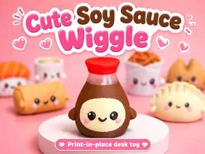 Cute Soy Sauce Wiggle | Print-in-Place Desk Toy