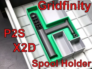 Slim Gridfinity X2D / P2S External Spool Holder