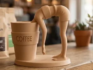 Caffeine Dive Sculpture - Funny Coffee Lover Art