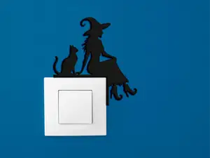 Decorazione ad Angolo - Strega e Gatto