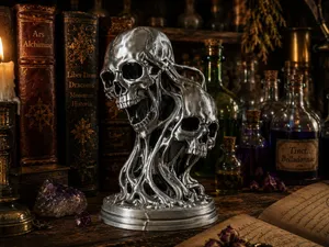 Twisted Skull Horror Sculpture Dark Fantasy Gothic