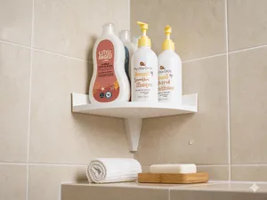 Fully Parametric No-Drill Corner Shower Shelf