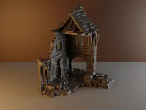 Ruined Medieval fantasy house - LOW RES