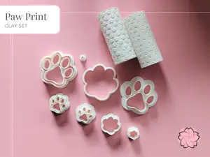 Paw Print Clay Cutter Set
