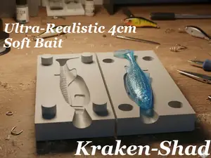 Ultra-Realistic 4cm Soft Bait Mold (Kraken Shad)