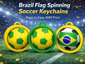 Brazil Flag Spinning Futebol Soccer Ball Keychain