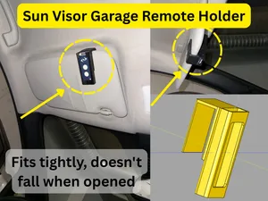 Costomizable Sun Visor Garage Remote Holder