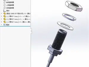 sma馈线母头 建模使用 含弹垫 垫片 螺母 设计建模使用