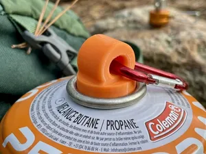 Backpacking Gas Canister Cap [With Carabiner Loop]