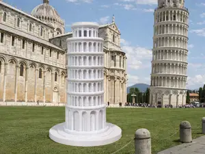 Leaning Tower from Italy Pisa- Low Poly