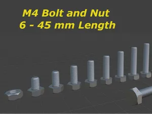 M4 Bolt and Nut 6-45mm Length