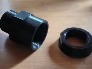 Muffennippel IG/AG 1 Zoll + Mutter und Dichtung