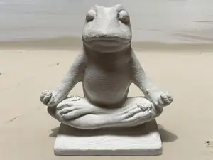 Meditating frog sculpture