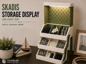 Storage Display Skadis Wall With Light Top