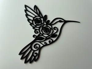 Wanddeko Floraler Vogel Kolibri