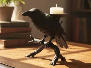 Raven Candle Holder: The Shadow Messenger