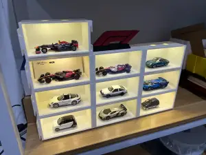 1:64车模展示盒支架-带灯光