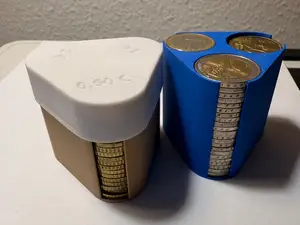 Euro Coin Holder with Lid, Münzsammler mit Deckel