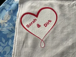 customizable text PLA Heart Iron on napkin or shirt used normal PLA