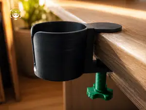 Desk Clamp Cupholder – Holder, 3D Printed
