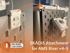 Skadis T-Clip Mount for Sanja 3D AMS Riser V4 - V5
