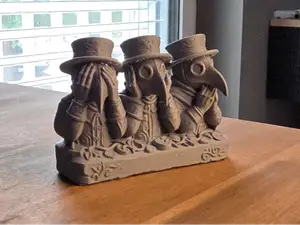 Plague Doctor Trio Statue: See Hear Speak No Evil