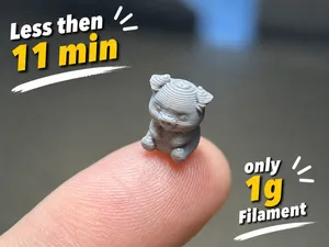 Mini Schwein – 15 Min – no Support – 1g Filament