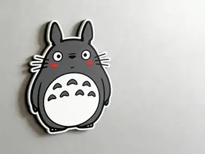 龙猫多色打印冰箱贴-可爱卡通徽章-动漫磁吸家居装饰-预留4X2孔位