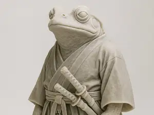 Miniature samurai frog swordsman 