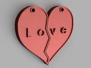 Heart Love Valentine's Day Keychain Couple Pair