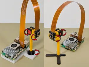 Raspberry Pi 5 Cam V3 stand with rotatable joints