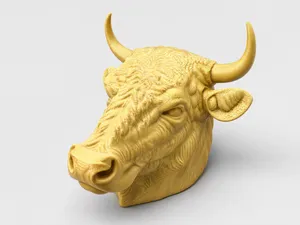 Realistic Bull Head Wall Sculpture