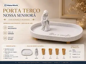 Porta terço Nossa Senhora rezando