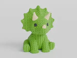 Knitted Triceratops Dinosaur
